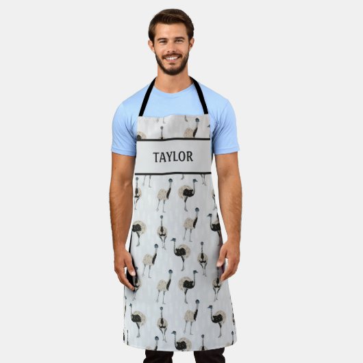 エマスの鳥好パーソナライズされたき エプロン (着用した状態)