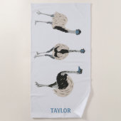 エマスの鳥好パーソナライズされたき ビーチタオル (正面)