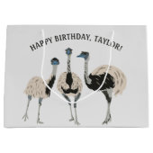 エマスの鳥好パーソナライズされたき ラージペーパーバッグ (正面)