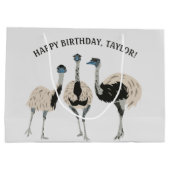 エマスの鳥好パーソナライズされたき ラージペーパーバッグ (裏面)