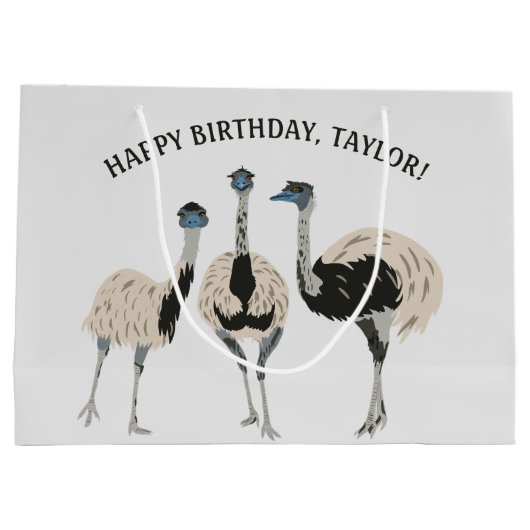 エマスの鳥好パーソナライズされたき ラージペーパーバッグ (裏面)