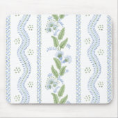 エマストライプコーンフラワーブルーと緑マウスパッド マウスパッド (正面)