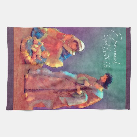 エマニュエル神と私たちの出生 キッチンタオル (横)