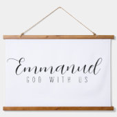 エマニュエル神と私たちウッドぶら下がったのタペストリー 吊り下げ型タペストリー (正面)