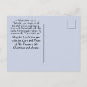 エマニュエル神と私たち,クリスマス出生 ポストカード (裏面)