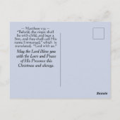 エマニュエル神と私たち，クリスマス出生 ポストカード (裏面)
