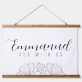 エマニュエル神と米国の植物学の葉木巻物 吊り下げ型タペストリー (正面)