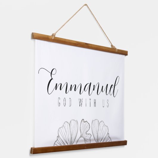 エマニュエル神と米国の植物学の葉木巻物 吊り下げ型タペストリー (傾斜あり)