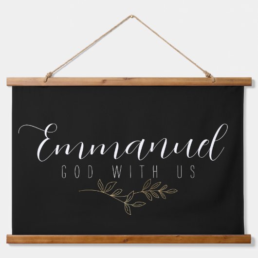 エマニュエル神と米国の植物学金ゴールド葉ウッド 吊り下げ型タペストリー (正面)