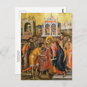 エマニュエル・ツァネスによって盲目を癒すキリスト ポストカード (正面/裏面)