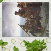 エマニュエルLeutze著デラウェア州を交差させるワシントン州 キッチンタオル (折り畳み)