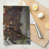 エマニュエルLeutze著デラウェア州を交差させるワシントン州 キッチンタオル (四つ折り)