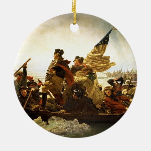 エマニュエルLeutze著デラウェア州を交差させるワシントン州 セラミックオーナメント (裏面)