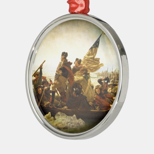 エマニュエルLeutze著デラウェア州を交差させるワシントン州 メタルオーナメント (左)