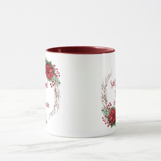 エマヌエル·ゴパーソナライズされたッドはアス·ポインセチアと共に マグカップ (中央)