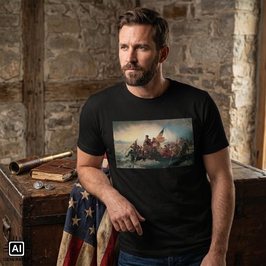 エマヌエル・ロイツェによる『デラウェア川の渡河』 Tシャツ