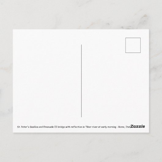 エマヌエレIIブリッジと聖ペテロ大聖堂 – ローマ ポストカード (裏面)