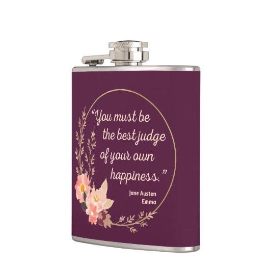エマバイジェーンオースティン引用文I – かわいいスタイル フラスク (左)