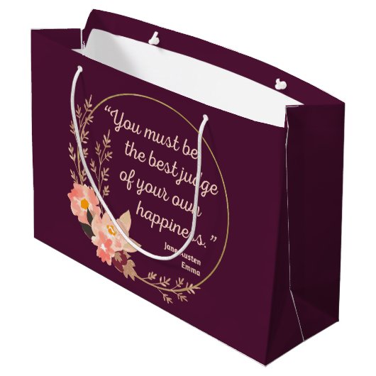 エマバイジェーンオースティン引用文I – かわいいスタイル ラージペーパーバッグ (裏面アングル)