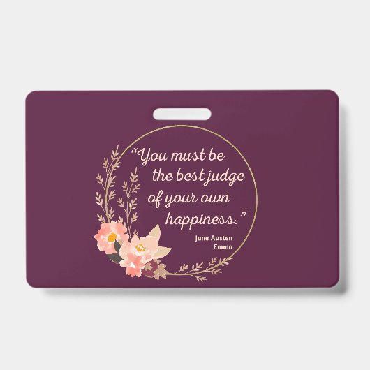 エマバイジェーンオーステン引用文Iキュートスタイル バッジ (正面)