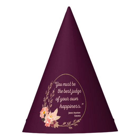 エマバイジェーンオーステン引用文Iキュートスタイル パーティーハット (正面)