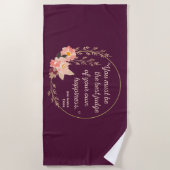 エマバイジェーンオーステン引用文Iキュートスタイル ビーチタオル (正面)