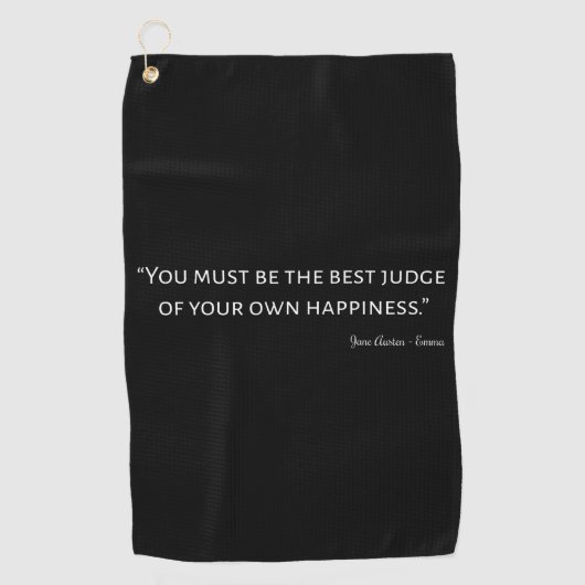 エマバイジェーンオーステン引用文I ゴルフタオル (正面)