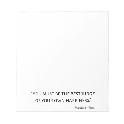 エマバイジェーンオーステン引用文I ノートパッド (正面)