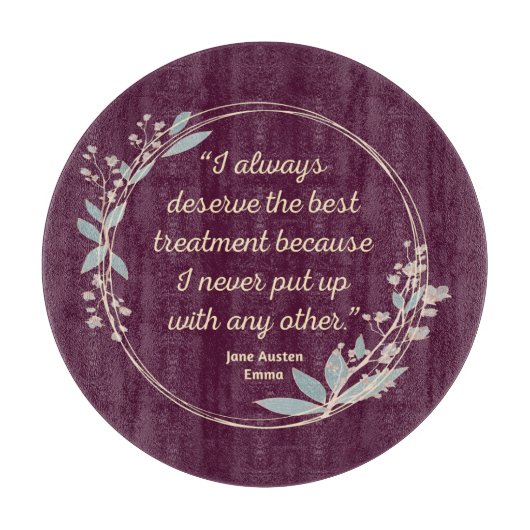 エマバイジェーンオーステン引用文IIカウトスタイル カッティングボード (正面)
