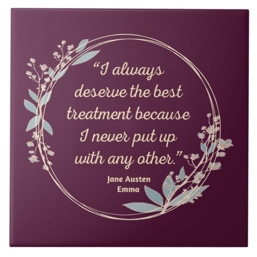 エマバイジェーンオーステン引用文IIカウトスタイル タイル (正面)