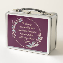 エマバイジェーンオーステン引用文IIカウトスタイル メタルランチボックス