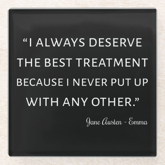 エマバイジェーンオーステン引用文II ガラスコースター (正面)