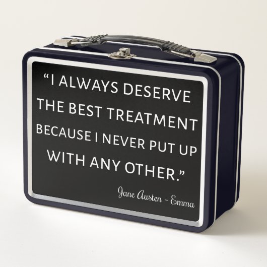 エマバイジェーンオーステン引用文II メタルランチボックス (正面)