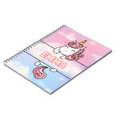 エマパーソナライズされたユニコーンノートブ女の子らしック ノートブック (左側)