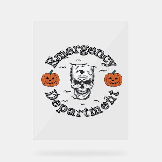 エマージェンシーデパートメントルームErナーススケルトンハロ アクリルサイン (正面)