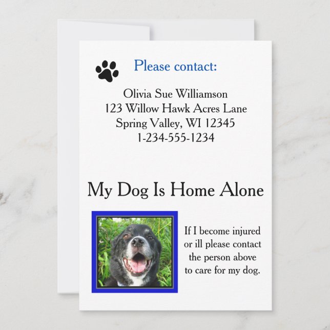 エマージェンシーペット気に財布カード (正面)