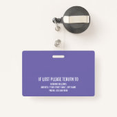 エマージェンシールームナース写真テンプレート紫の色調 バッジ (裏面リトラクタブル付き)