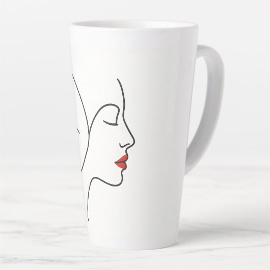 エマージング翼 – 隠しバタフライヒーリングポートレート カフェラテマグ (右アングル)