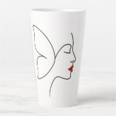 エマージング翼 – 隠しバタフライヒーリングポートレート カフェラテマグ (正面)