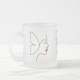エマージング翼 – 隠しバタフライヒーリングポートレート フロストグラスマグカップ