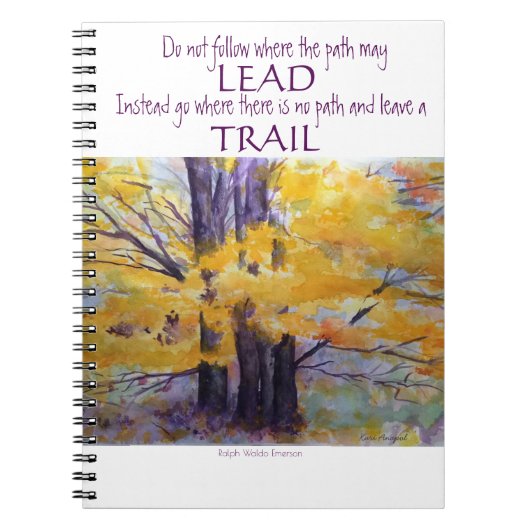 エマーソンのインスピレーションの水彩画の芸術の螺線形ノート ノートブック (正面)