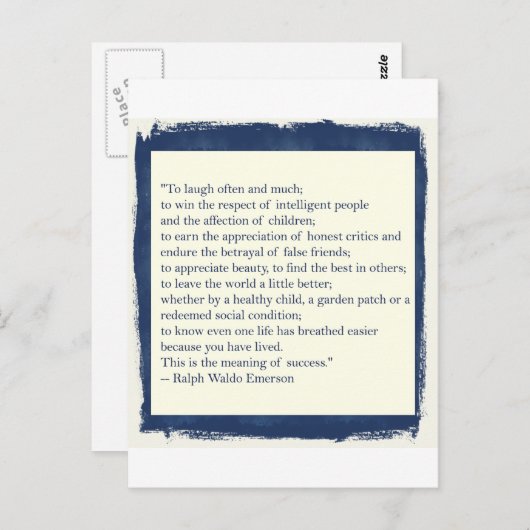 エマーソンの引用文 ポストカード (正面/裏面)