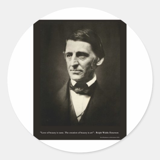 エマーソンラブ美しいの味愛引用文ギフト ラウンドシール (正面)