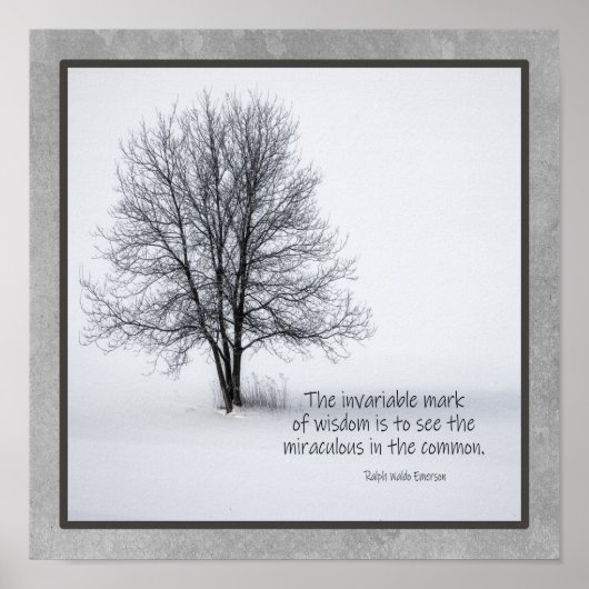 エマーソン引用文が奇跡を見る ポスター (正面)