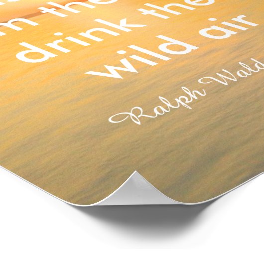 エマーソン引用文海サンライズ写真ウォールアート ポスター (角)