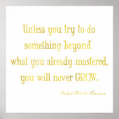 エマーソン引用文金ゴールドフェイクグリッターメタリックシークイン ポスター (正面)