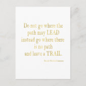 エマーソン引用文金ゴールドフェイクグリッター感動的 ポストカード (正面)