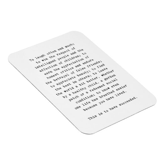 エマーソン感動的引用文冷蔵庫用マグネットの成功 マグネット (右側)