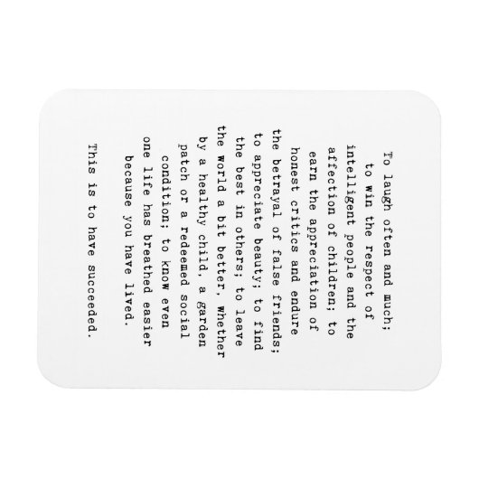 エマーソン感動的引用文冷蔵庫用マグネットの成功 マグネット (横)