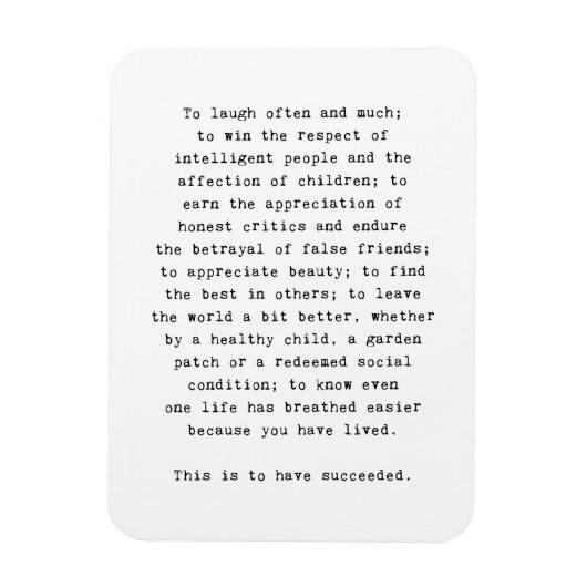 エマーソン感動的引用文冷蔵庫用マグネットの成功 マグネット (縦)